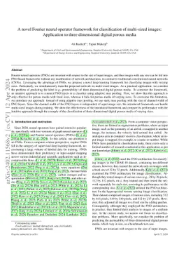 A novel Fourier neural operator framework for classification of
  multi-sized images: Application to three dimensional digital porous media