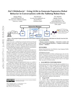 Ain't Misbehavin' -- Using LLMs to Generate Expressive Robot Behavior in
  Conversations with the Tabletop Robot Haru