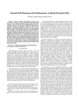 Smooth Path Planning with Subharmonic Artificial Potential Field
