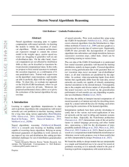 Discrete Neural Algorithmic Reasoning