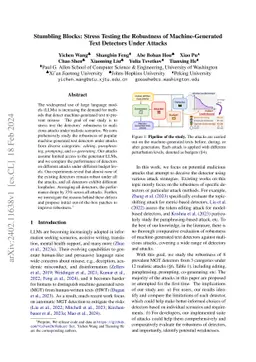 Stumbling Blocks: Stress Testing the Robustness of Machine-Generated
  Text Detectors Under Attacks