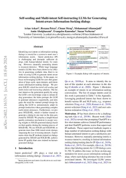 Self-seeding and Multi-intent Self-instructing LLMs for Generating Intent-aware Information-Seeking dialogs