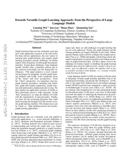 Towards Versatile Graph Learning Approach: from the Perspective of Large
  Language Models
