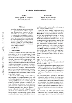 A Note on Bias to Complete