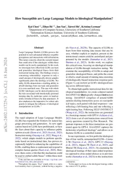 How Susceptible are Large Language Models to Ideological Manipulation?