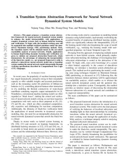 A Transition System Abstraction Framework for Neural Network Dynamical
  System Models