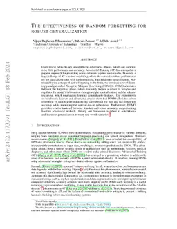 The Effectiveness of Random Forgetting for Robust Generalization