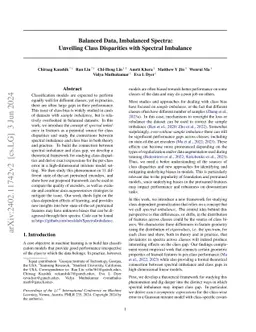 Balanced Data, Imbalanced Spectra: Unveiling Class Disparities with
  Spectral Imbalance