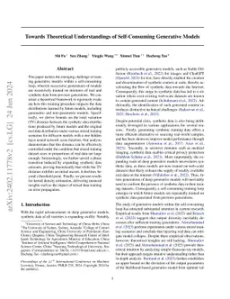 Towards Theoretical Understandings of Self-Consuming Generative Models