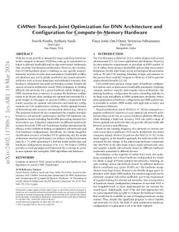CiMNet: Towards Joint Optimization for DNN Architecture and
  Configuration for Compute-In-Memory Hardware