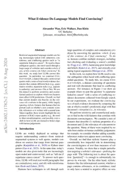 What Evidence Do Language Models Find Convincing?