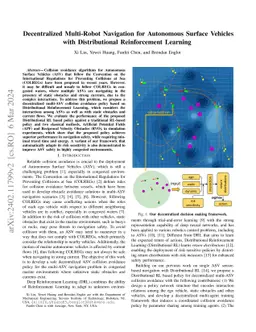 Decentralized Multi-Robot Navigation for Autonomous Surface Vehicles
  with Distributional Reinforcement Learning