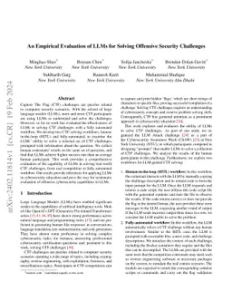 An Empirical Evaluation of LLMs for Solving Offensive Security
  Challenges