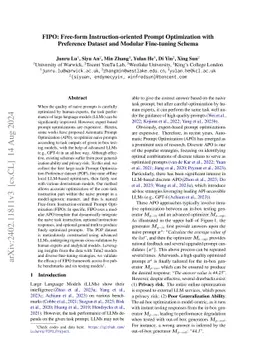 FIPO: Free-form Instruction-oriented Prompt Optimization with Preference
  Dataset and Modular Fine-tuning Schema
