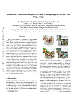 ComFusion: Personalized Subject Generation in Multiple Specific Scenes
  From Single Image