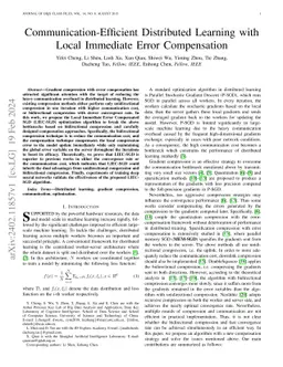 Communication-Efficient Distributed Learning with Local Immediate Error
  Compensation