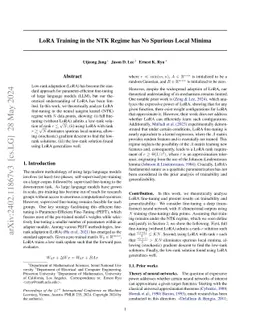 LoRA Training in the NTK Regime has No Spurious Local Minima