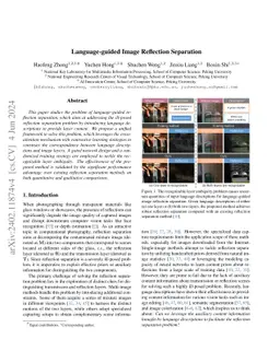 Language-guided Image Reflection Separation