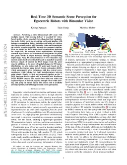 Real-time 3D Semantic Scene Perception for Egocentric Robots with
  Binocular Vision