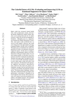 The Colorful Future of LLMs: Evaluating and Improving LLMs as Emotional
  Supporters for Queer Youth