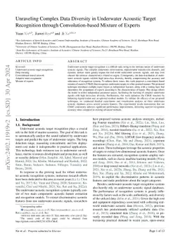 Unraveling Complex Data Diversity in Underwater Acoustic Target
  Recognition through Convolution-based Mixture of Experts