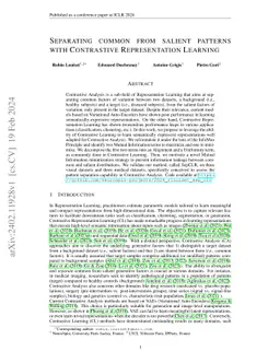 Separating common from salient patterns with Contrastive Representation
  Learning