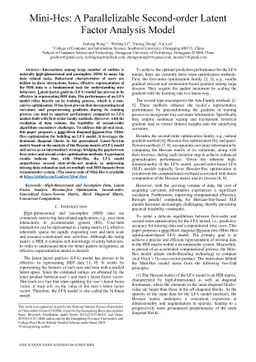 Mini-Hes: A Parallelizable Second-order Latent Factor Analysis Model