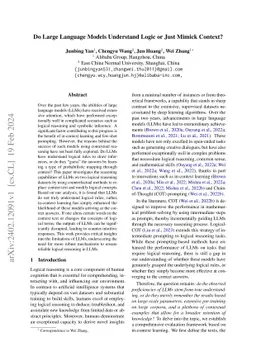 Do Large Language Models Understand Logic or Just Mimick Context?