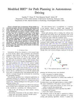 Modified RRT* for Path Planning in Autonomous Driving