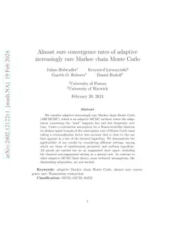 Almost sure convergence rates of adaptive increasingly rare Markov chain
  Monte Carlo