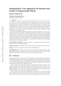 Polylogarithmic Time Algorithms for Shortest Path Forests in
  Programmable Matter