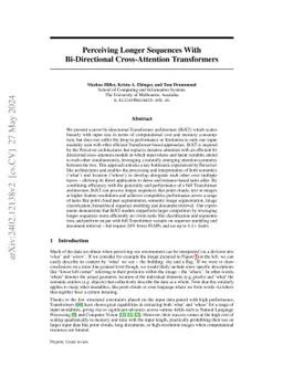 Perceiving Longer Sequences With Bi-Directional Cross-Attention
  Transformers