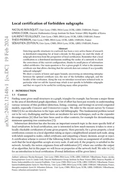 Local certification of forbidden subgraphs