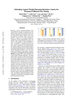 Defending Against Weight-Poisoning Backdoor Attacks for
  Parameter-Efficient Fine-Tuning