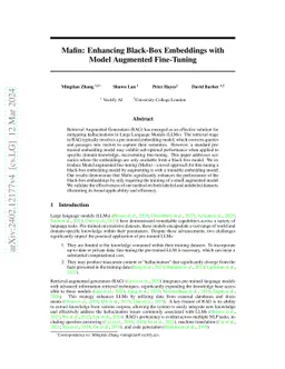 Mafin: Enhancing Black-Box Embeddings with Model Augmented Fine-Tuning
