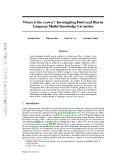 Where is the answer? Investigating Positional Bias in Language Model Knowledge Extraction