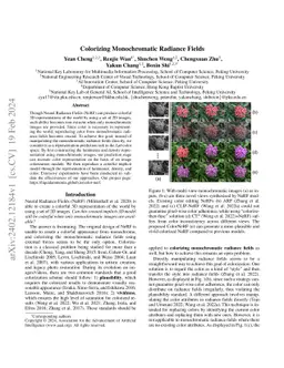 Colorizing Monochromatic Radiance Fields