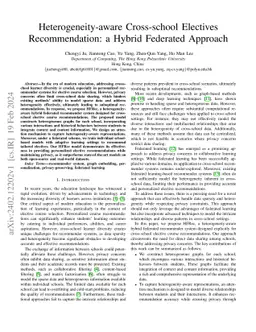 Heterogeneity-aware Cross-school Electives Recommendation: a Hybrid
  Federated Approach