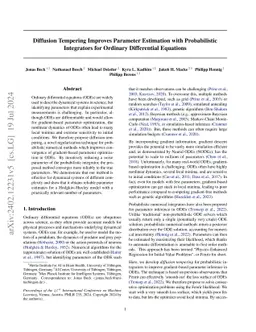 Diffusion Tempering Improves Parameter Estimation with Probabilistic
  Integrators for Ordinary Differential Equations