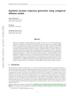 Synthetic location trajectory generation using categorical diffusion
  models