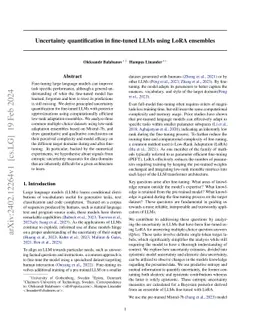 Uncertainty quantification in fine-tuned LLMs using LoRA ensembles