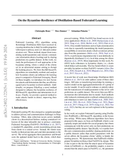 On the Byzantine-Resilience of Distillation-Based Federated Learning