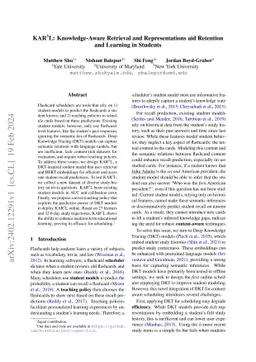 KARL: Knowledge-Aware Retrieval and Representations aid Retention and
  Learning in Students