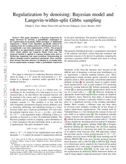 Regularization by denoising: Bayesian model and Langevin-within-split
  Gibbs sampling