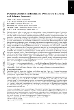 Dynamic Environment Responsive Online Meta-Learning with Fairness
  Awareness