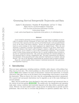 Generating Survival Interpretable Trajectories and Data