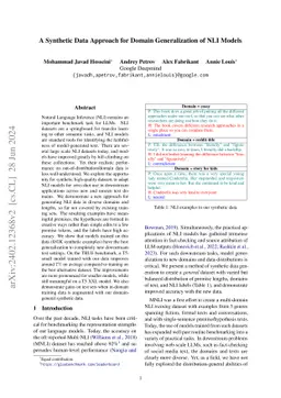 A synthetic data approach for domain generalization of NLI models