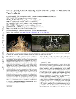 Binary Opacity Grids: Capturing Fine Geometric Detail for Mesh-Based
  View Synthesis