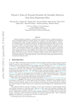 Toward a Team of AI-made Scientists for Scientific Discovery from Gene Expression Data