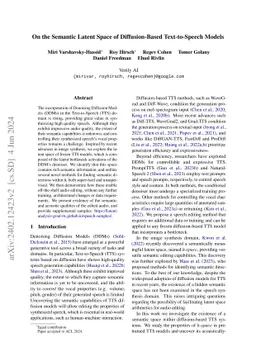 On the Semantic Latent Space of Diffusion-Based Text-to-Speech Models